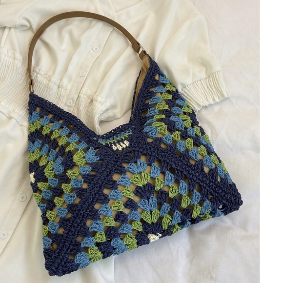 Boho Multicolor Crochet Shoulder Bag - Picture 3 of 5